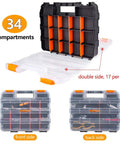 RC Gear Organizer Box With Adjustable Compartments And Removable Dividers, Durable Plastic Double Sided Toolbox for small parts