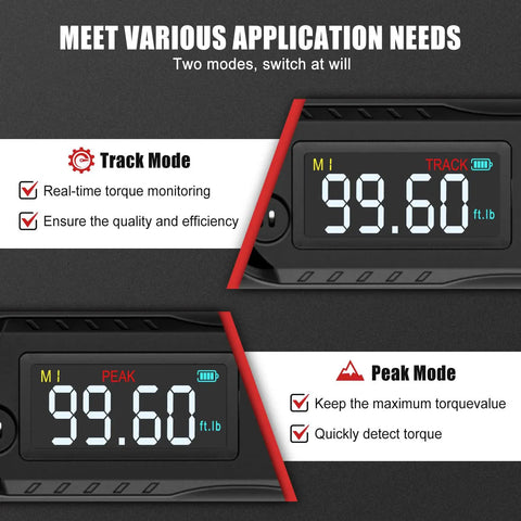 Three Eighths Inch Pro Grade Digital Torque Wrench With Backlit LCD 5 To 99.6 Ft-Lb 6.8 To 135 Nm Fast Adjust Controls Beep LED And Vibration Alerts Ideal For Automotive Motorcycle And Bike Maintenance