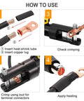 Heavy Duty Battery Cable Lug Kit With Copper Ring Terminals For 1/0 And 2/0 Gauge, 0 And 00 Gauge Wire usage steps image