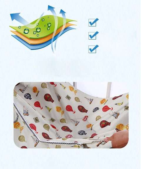 Heavy-Duty Washer and Dryer Cover for Front-Load Machines - Waterproof, Dustproof, UV Shield with colorful pattern, close-up