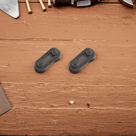 Two Heavy Duty Steel Chain Link Connectors on wooden surface; quick swap couplers for single speed and folding bikes.