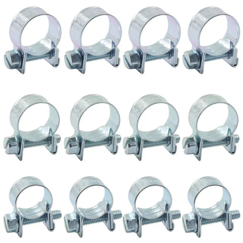 Beefy Heavy Duty Fuel Line Clamp Kit Set Of 30 Stainless Steel Hose Clamps For Auto Diesel And Petrol assorted sizes in rows