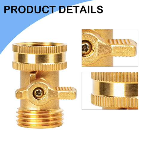 Heavy Duty Solid Brass Garden Hose Shut Off Valve Three Quarter Inch 2 Pack With Four Extra Rubber Washers Easy Grip Leak Proof Water Shut Off For Outdoor Hoses brass valve detail