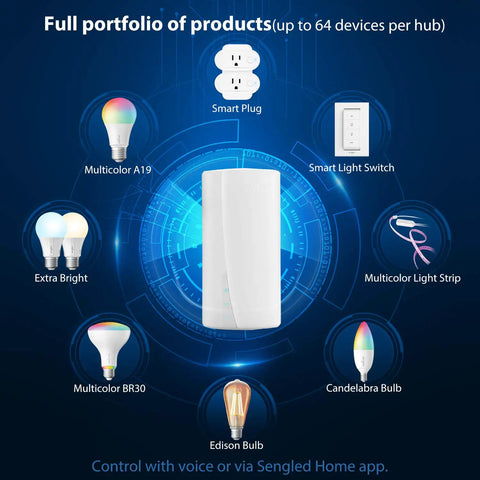 Smart Zigbee Home Hub For Lighting And Accessories, Control Up To 64 Devices With Easy Setup, Works With Alexa And Google Assistant