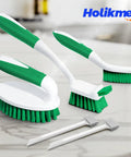 Deep Cleaning Brush Set For Household Use With Scrub Brush Kitchen Brush Tile Grout Brush And Groove Gap Brushes Green