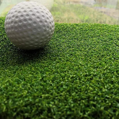 Golf ball on Ultra Thick Golf Turf Pro Putting Green Mat 7ft By 13ft For Indoor Outdoor Practice Custom Sizes Synthetic Faux Grass