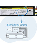 Electronic T12 Fluorescent Ballast For 2 Lamps 59/71W 120V Black Finish Pro Grade Efficiency connectivity diagram