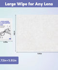 Front view of 200-pack large eyeglasses cleaning wipes, pre-moistened and individually wrapped, 4.72x5.91 in.