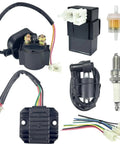 High Performance Ignition Coil Kit With 6 Pin AC CDI Box Voltage Regulator Rectifier Solenoid Relay D8TC Spark Plug And Fuel Filter For CG150cc 200cc 250cc Engines Chinese ATV Quad Go Kart Parts