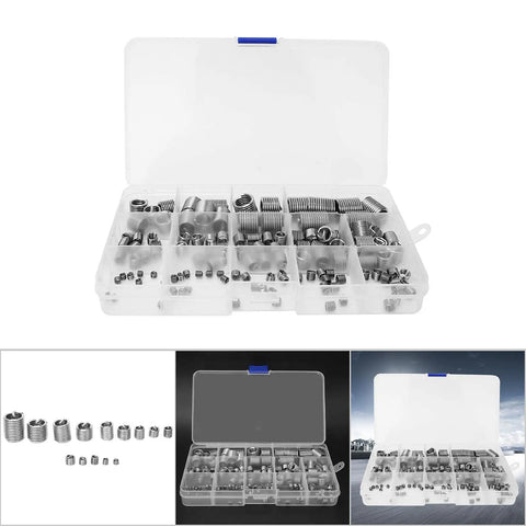 Stainless Steel Wire Thread Insert Kit M3 For Damaged Hole Repair, 120-Piece Tool Set With Storage Box, Durable, High-Performance Thread Formation For Auto, Home, Machinery And Metalworking Projects, open case