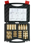 Heavy Duty One Quarter Inch Air Hose Fittings Kit With Storage Case 36 Piece Quick Connect Accessory Pro Grade Set open case
