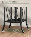 Square metal base of Freestanding Coat Rack With Umbrella Holder And Twelve Hooks, Entryway Hanger Stand, Metal Hall Tree, black color.