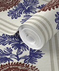 Rustic Stripes Wallpaper With Matte Linen Texture And Pvc Free Finish Heavy Duty Commercial Grade Wallcovering showing rolled design.