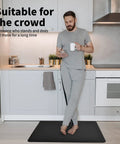 Anti Fatigue Floor Mat Half Inch Cushioned For Kitchen And Standing Desk Non Slip Cushion With ComfortGrip Ideal For Home Office Or Garage Floor 17.3 By 28 Inches Black in kitchen setting