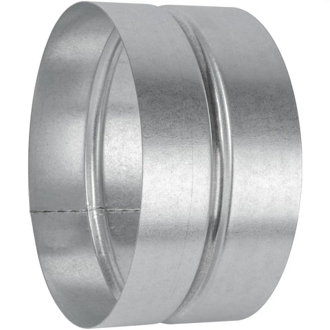 6 Inch Galvanized Metal Duct Connector For HVAC Ducting Round Ventilation Pipe Fitting Adapter Coupling And Extension Heavy Duty Metal Duct Vent Coupler For Dryer Duct Elbow And Splitter, female-to-female view