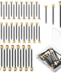 75 Piece Picture Hanging Nails Set in Three Sizes Small Medium Large with Brass Head and Black Steel Finish for Picture Frames