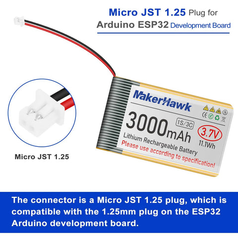 Top Shelf Esp32 S3 LoRa V3 Module Board Packing Rad Sx1262 Long Range Radio And Tough 3000Mah Battery Hub with Micro JST 1.25 plug.