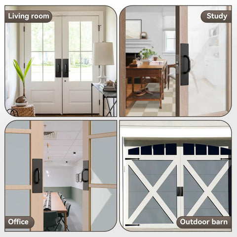 Stainless Steel Door Push Plates And Pull Handles Set For Home And Office, Rugged Heavy Duty Push Pull Door Plate Kit For Cabinets And Commercial Use, Indoor Outdoor Applications, 304 Stainless Steel, Rust Resistant, 2 Pack on doors