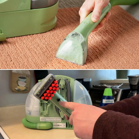 Tough Stain Brush Tool Replacement For Little Green Machine Fits Portable Carpet And Upholstery Cleaners in use