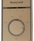 T651A3018 Heat And Cool Thermostat For 120V To 277V Systems, Auto Switching, beige color front view