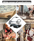 Heavy Hitter 16 Inch Jigsaw With Variable Speed And Led Light cutting through wood for intricate woodworking projects.