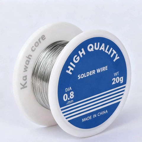 63/37 Tin Rosin Core Solder Wire 0.8mm Diameter, 20g Pack With Flux For Easy Electronics Soldering, close-up view