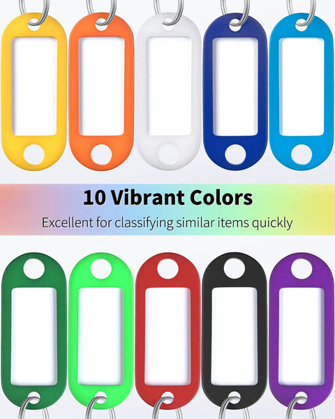 Super Tough Plastic Key Tags With Split Ring Quick Release Loop And Clear Label Window, 40 Pack Assorted Colors For Keys Luggage And Gear Keep Life Zero Drama Straight Up