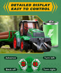 One Twenty Fourth Scale RC Farm Truck With Detachable Trailer And Wood Logs Realistic Lights Rechargeable Battery For Kids Aged 6 To 12