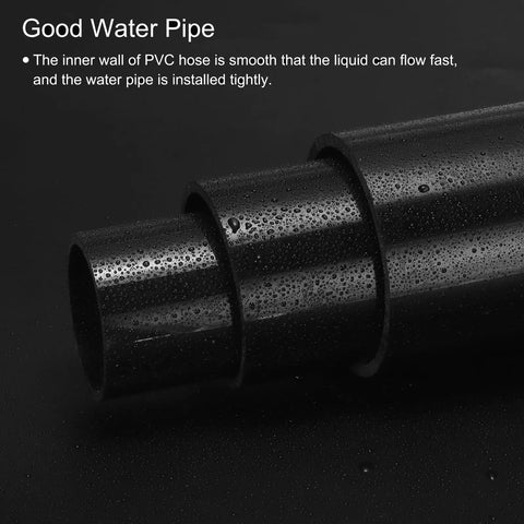 Heavy Duty Black PVC Rigid Tube 2 Inch Round Pipe Kickass Wiring Conduit showing smooth inner wall for liquid flow.