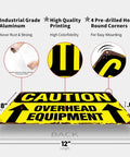 Funny Dope Caution Overhead Equipment Metal Sign 8x12 Inch Aluminum Wall Decor with text and product features.