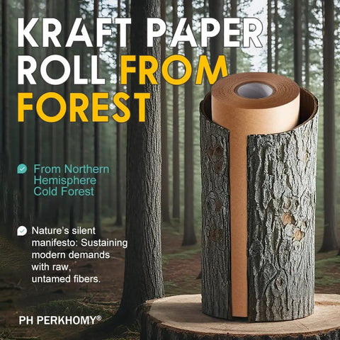 Brown Kraft Paper Roll 36 Inch Wide By 200 Feet Long 70Gsm 50Lb Unwaxed Uncoated Kraft Sheet in forest setting