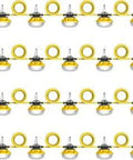Construction Lights String Temporary Lighting 200ft Work String With 20 Integrated Jobsite LED Lights 20000 LM, yellow cords visible.