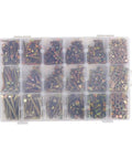 Heavy Duty Bolts And Nuts Kit With Flat And Lock Washers 1640 Piece M4 M5 And M6 Assortment in plastic organizer box
