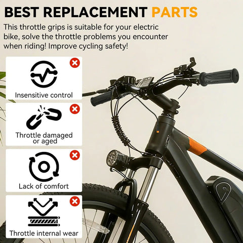 Plug And Play Full Twist Throttle Grip Replacement For Qlife Racer And Cityone Trikes, Racer 27.5 And Fat Tire Models, Spark, Cityone 2.0, Step Over 2.0, Stepover Ultra, Trike Plus, Direct Fit Hand Throttle