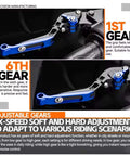 Top Notch Cnc Motorcycle Brake And Clutch Lever Kit For Yamaha Fazer 700 Fzx700 With Grips Handlebar Controls Installed Ready To Ride Smooth And Safe Today blue anodized lever close-up
