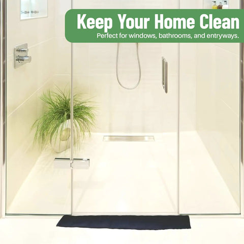 Water Absorber Snake Sock 4 Pack reusable leak barrier near shower absorbent moisture control shown below glass door