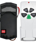 Universal Ceiling Fan Remote Control Kit With 3 Speed Fan And Light Dimmer Receiver FAN28R Replacement For 120V Ceiling Fans Works With Harbor Breeze Hampton Bay Hunter Litex And More, showing remote and receiver components.