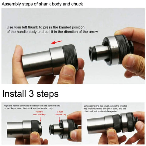 Assembly steps of Solid Collet Chuck Holder With Torsion Overload Protection Fits Gt24 Iso for heavy duty use.