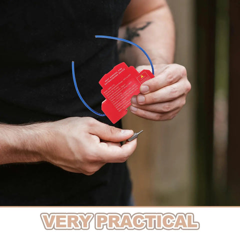 Person holding Heat Activated Auto Fire Extinguisher Patch With Drop Dead Aluminum Alloy Housing for installation.