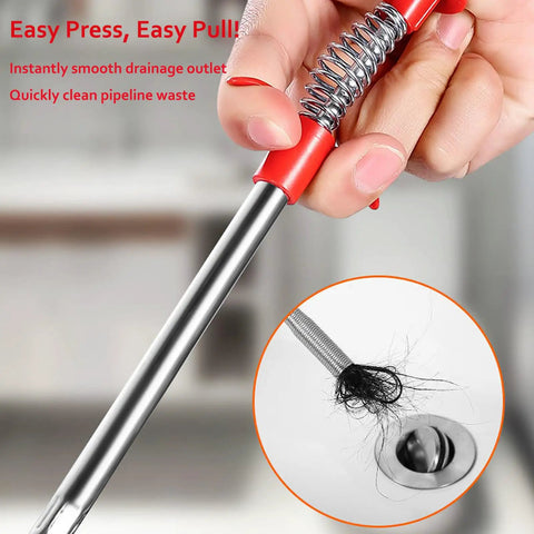 62 Inch Ultra Slim Drain Clog Remover Toilet Snake With Four Claw Grabber Spring, Flexible Plumbing Reacher Tool For Hair, Jewelry, Keys And Clothes, Cleans Kitchen Sink, Shower, Bathtub, Toilet, Sewer