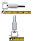 WR62X23154 Refrigerator Solenoid Cube Service Kit with metal rod and plastic housing, shown with measuring tape for size