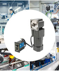 Right Angle Gear Motor 120W 30K Ratio Variable Speed Drive with 90 Degree Output in industrial automation setting