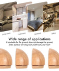 Door Stopper Bumper Wedge No Drill Mounting Silent Shock Absorbent With Wood Grain Design for various rooms