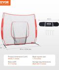 7x7 Ft Baseball And Softball Practice Net Portable Training Net for Hitting Batting Catching and Pitching Backstop with Carry Bag