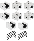 8 Pack SBR12UU Linear Bearing Blocks 12mm Open Slide Long Block For SBR12 Linear Motion Shafts Guides And Slide Rails CNC Router 3D Printer Part Aluminum Silver Tone Pro Grade