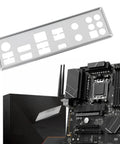 Beefy IO Shield Backplate For Pro B760-P WiFi DDR4 Motherboard with heavy-duty metal protection plate and corrosion-resistant design.