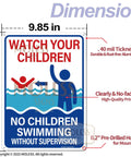 Two Pack Pool Safety Signs Bundle 14x10 Outdoor Pool Signs Stay Safe By The Pool Watch Your Kids Swim At Your Own Risk Weatherproof 0.040 Aluminum Easy To Mount Durable For Backyard Pools PSP-2403
