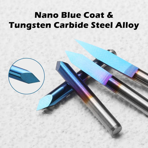 Badass Precision 10 Piece CNC Router Bit Set With 1/8 Inch Shank And Hella Durable Nano Coated V Groove Cutters For Sweet Wood Carving Sign Making And Sharp Lettering Work