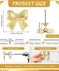 Solid Choice Bow Cabinet Handles For Dressers And Bedroom Closets Set Of Four Warm Gold Finish Drawer Pulls showing size and installation details.
