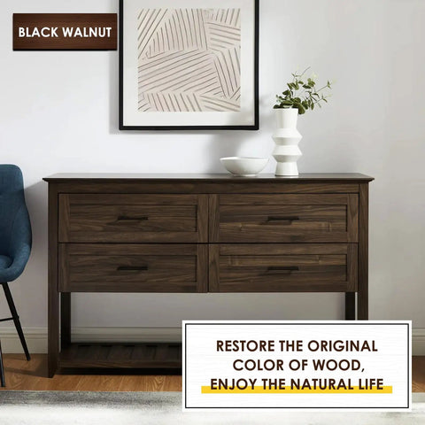 Black Walnut Wood Stain delivers killer coverage with just one coat, shown on a stylish wooden side table.